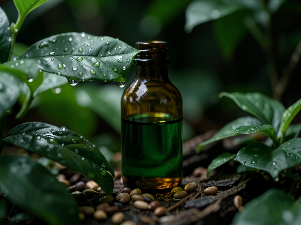 Dewdrop on medicinal Indonesian flora
